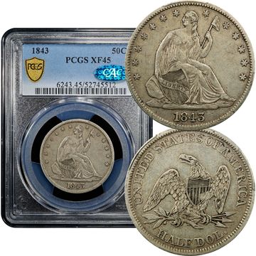 1843 Seated Liberty Half Dollar (50c) Composite Image