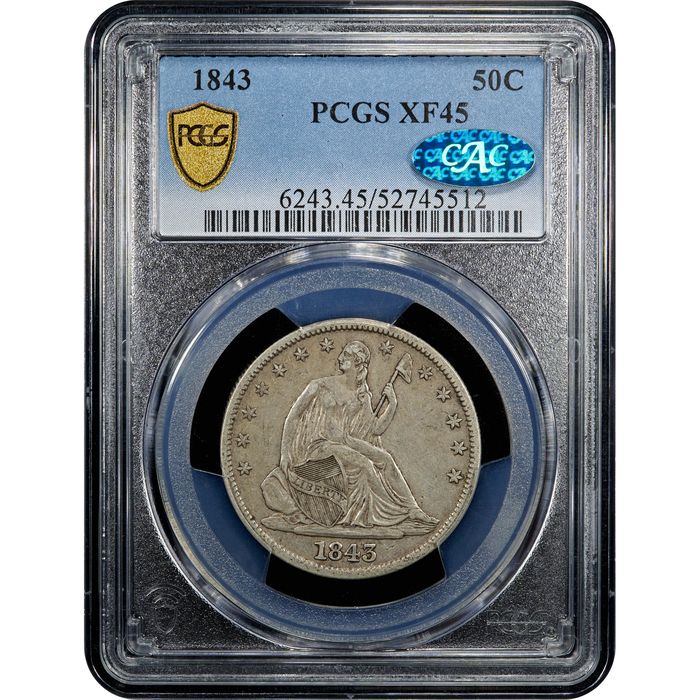 1843 Seated Liberty Half Dollar (50c) Obverse Image