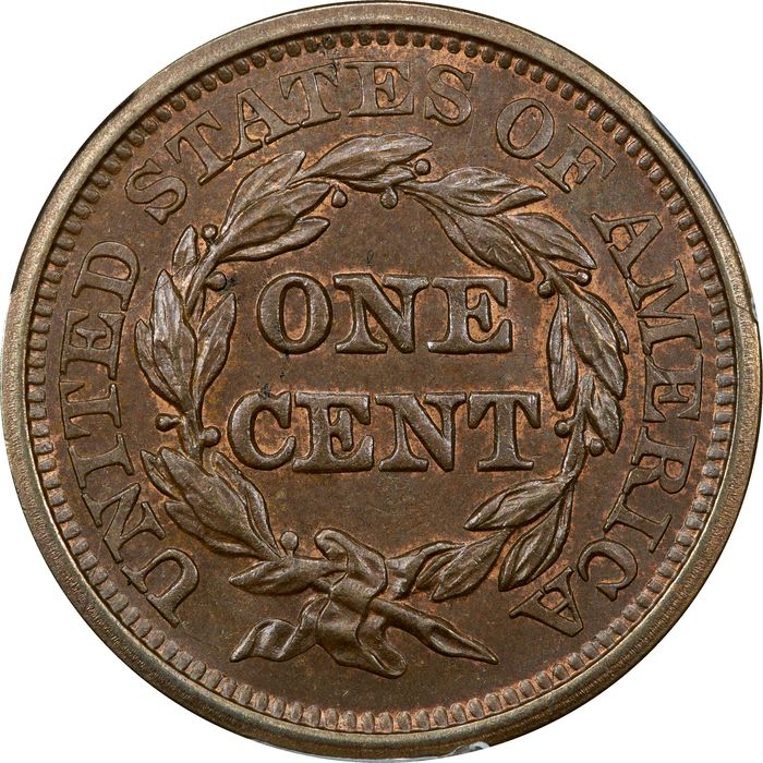 1844 Braided Hair Large Cent (1c) Photo 4