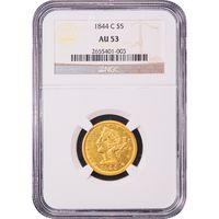 1844-C Liberty Gold Half Eagle ($5) Obverse Image