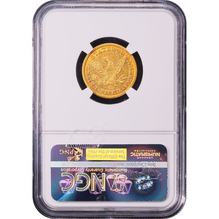 1844-C Liberty Gold Half Eagle ($5) Reverse Image