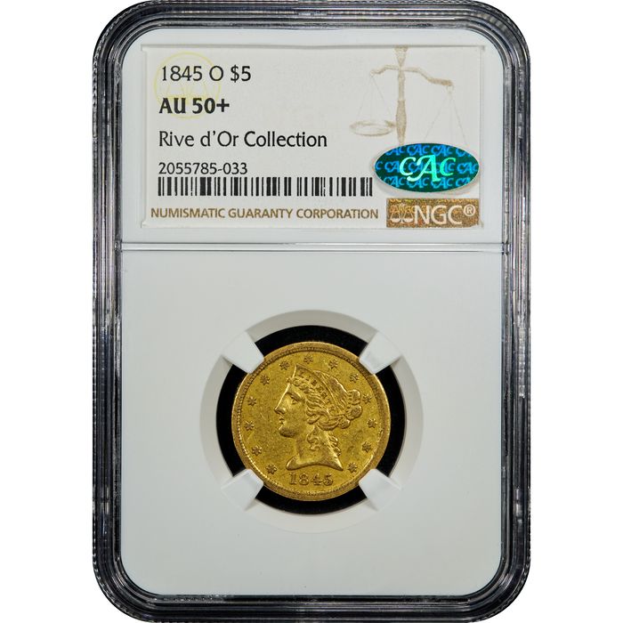 1845-O Liberty Gold Half Eagle ($5) Obverse Image