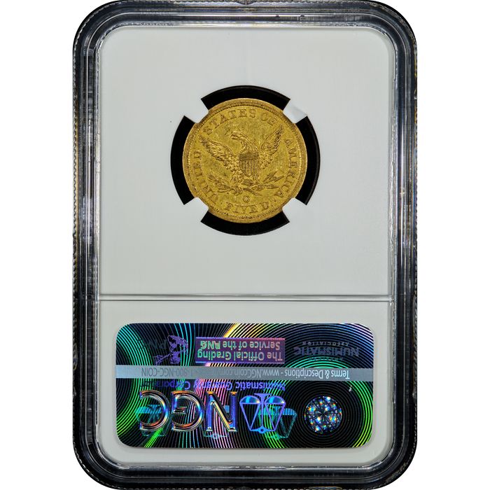 1845-O Liberty Gold Half Eagle ($5) Reverse Image