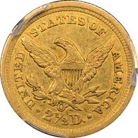 1846-O Liberty Gold Quarter Eagle ($2.50) Reverse Image