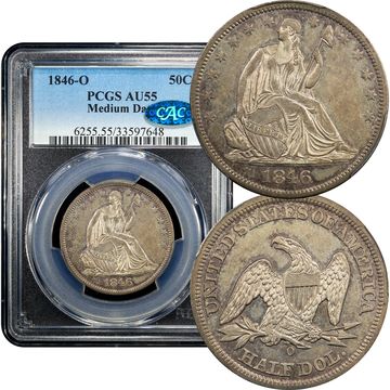 1846-O Seated Liberty Half Dollar (50c) Medium Date Composite Image