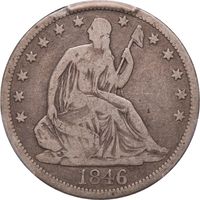 1846-O Seated Liberty Half Dollar (50c) Tall Date Photo 3