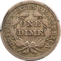 1846 Seated Liberty Dime (10c) Reverse Image