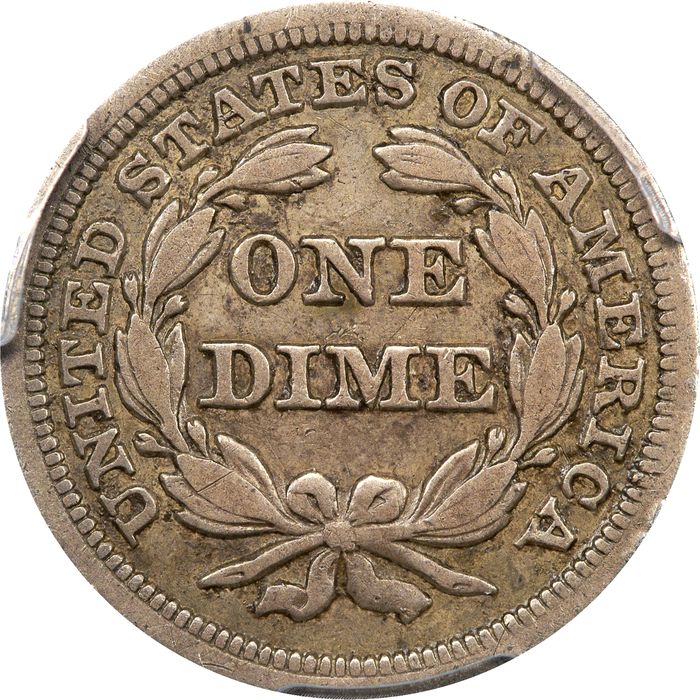 1846 Seated Liberty Dime (10c) Reverse Image