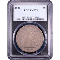 1846 Seated Liberty Dollar ($1) Obverse Slab Image