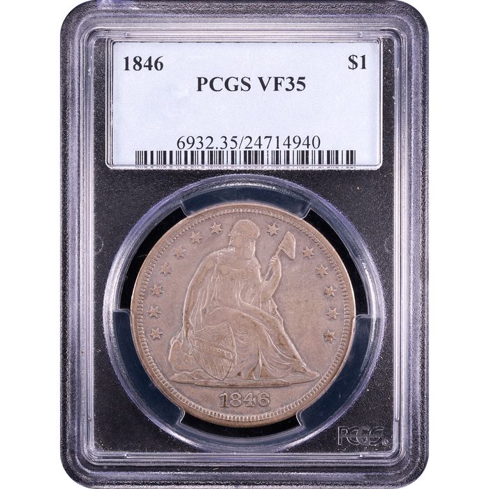1846 Seated Liberty Dollar ($1) Obverse Slab Image