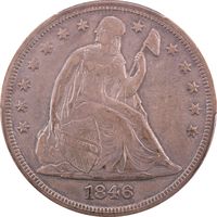 1846 Seated Liberty Dollar ($1) Obverse Image