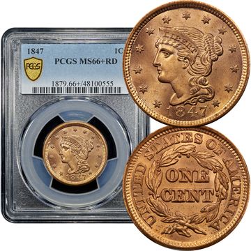 1847 Braided Hair Large Cent (1c) Composite Image