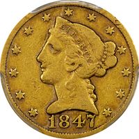 1847-C Liberty Gold Half Eagle ($5) Photo 3