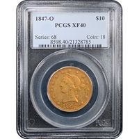 1847-O Liberty Gold Eagle ($10) Obverse Slab Image
