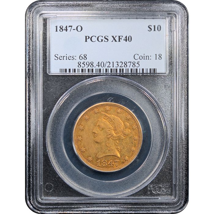 1847-O Liberty Gold Eagle ($10) Obverse Slab Image