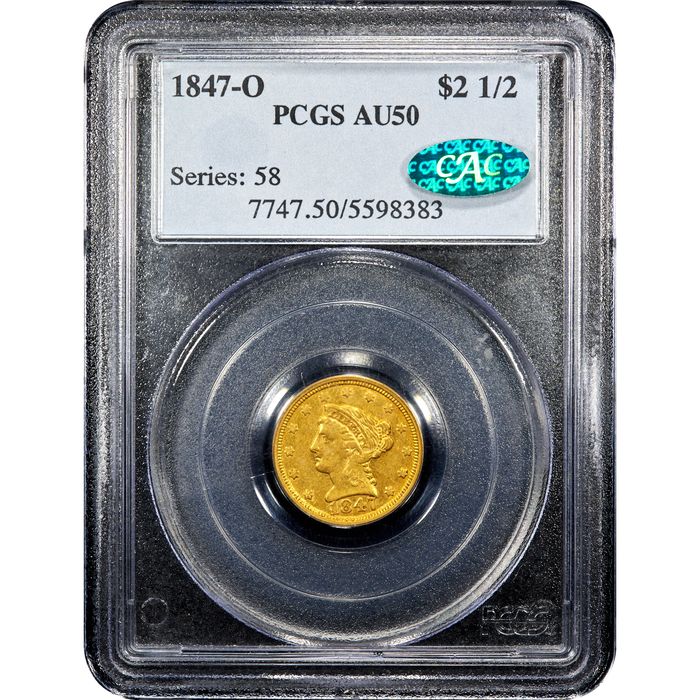 1847-O Liberty Gold Quarter Eagle ($2.50) Obverse Image