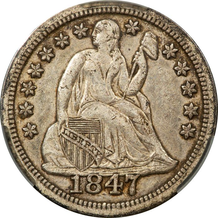 1847 Seated Liberty Dime (10c) Photo 3