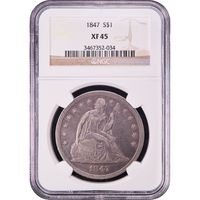 1847 Seated Liberty Dollar ($1) Obverse Image