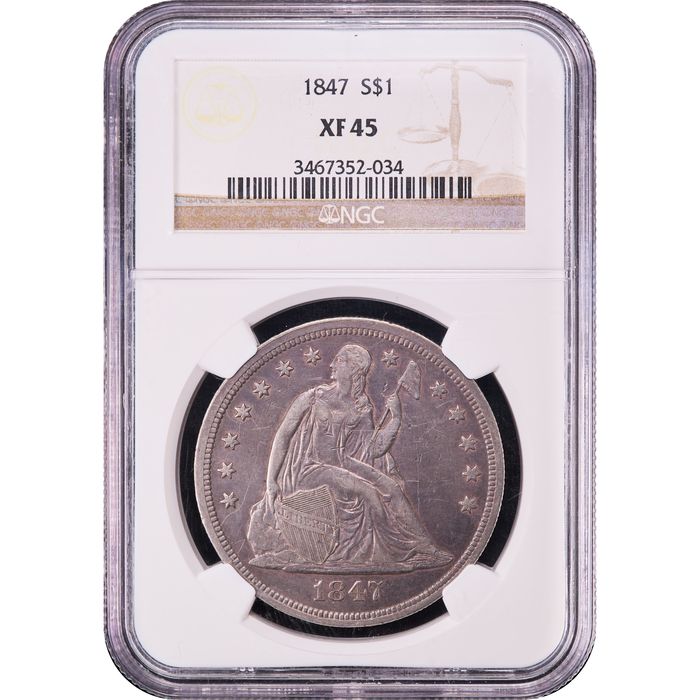 1847 Seated Liberty Dollar ($1) Obverse Image