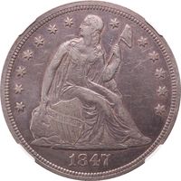 1847 Seated Liberty Dollar ($1) Photo 3