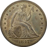1847 Seated Liberty Dollar ($1) Obverse Image