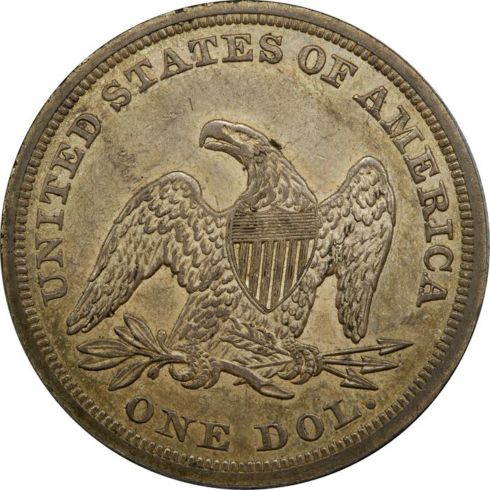 1847 Seated Liberty Dollar ($1) Reverse Image