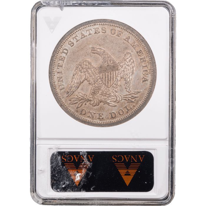1847 Seated Liberty Dollar ($1) Soapbox Reverse Slab Image