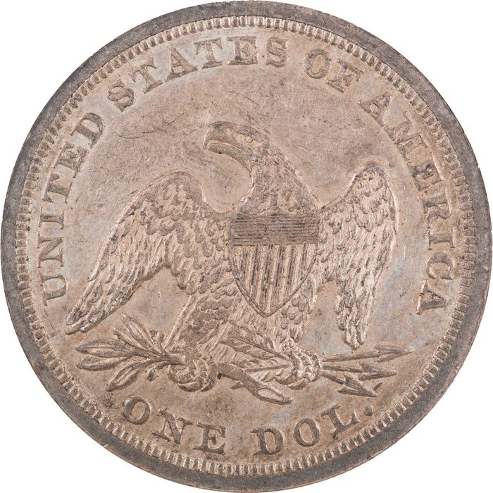 1847 Seated Liberty Dollar ($1) Soapbox Reverse Image
