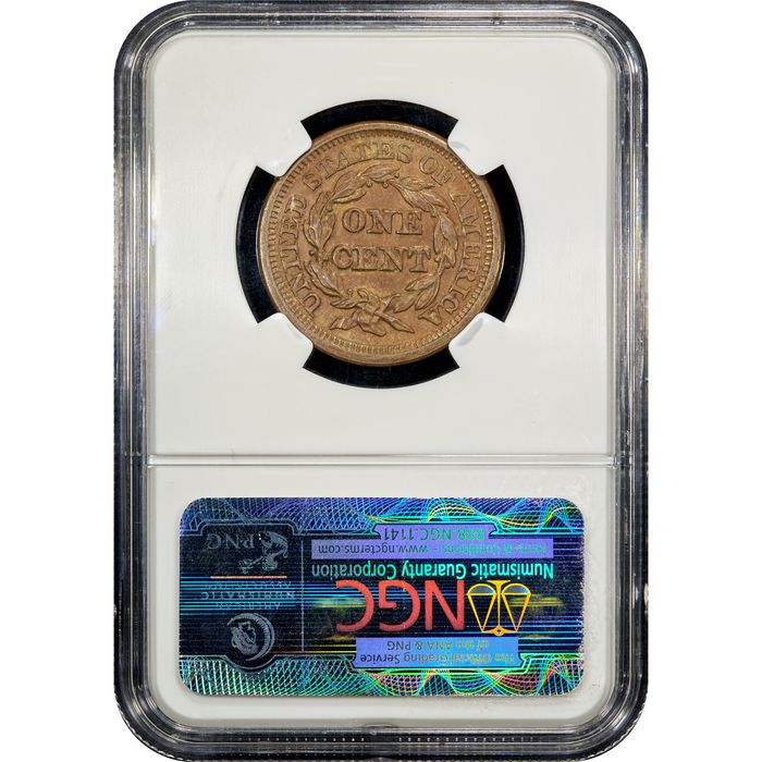 1848 Braided Hair Large Cent (1c) Reverse Slab Image