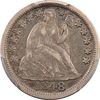 1848 Seated Liberty Dime (10c) Obverse Image