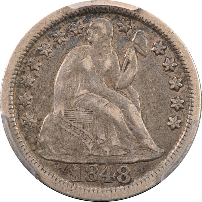 1848 Seated Liberty Dime (10c) Obverse Image