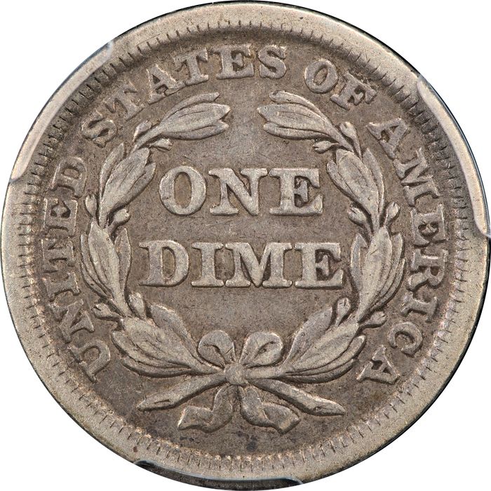 1848 Seated Liberty Dime (10c) Reverse Image