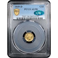 1849-D Gold Dollar ($1) Obverse Slab Image