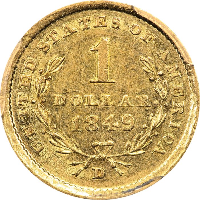 1849-D Gold Dollar ($1) Reverse Image