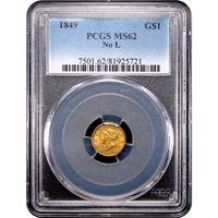 1849 Gold Dollar ($1) No L Obverse Image