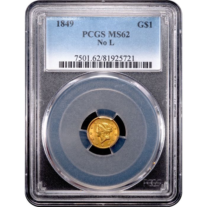 1849 Gold Dollar ($1) No L Obverse Image