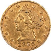1850 Moffat Gold Half Eagle ($5) Obverse Image