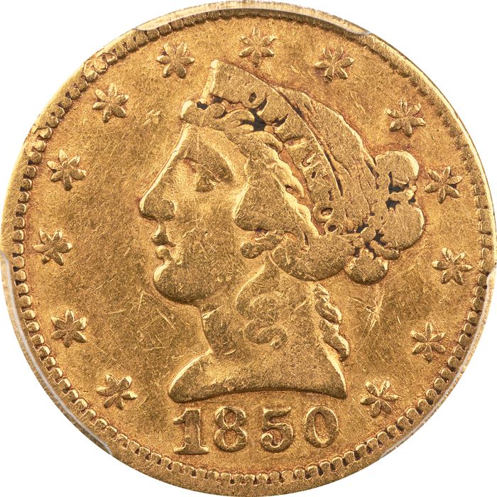 1850 Moffat Gold Half Eagle ($5) Obverse Image