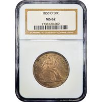 1850-O Seated Liberty Half Dollar (50c) Obverse Slab Image
