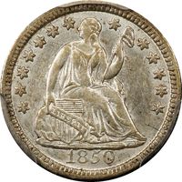 1850 Seated Liberty Half Dime (H10C) Photo 3