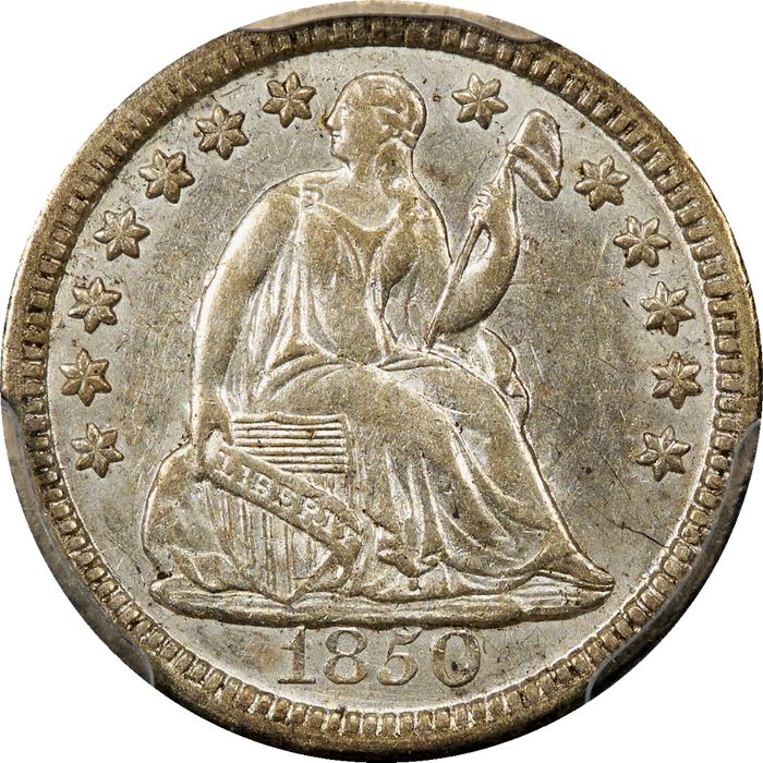 1850 Seated Liberty Half Dime (H10C) Photo 3