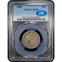 1850 Seated Liberty Quarter (25c) Obverse Image