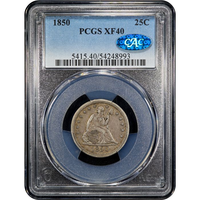 1850 Seated Liberty Quarter (25c) Obverse Image