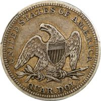 1850 Seated Liberty Quarter (25c) Photo 4