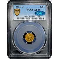 1851-C Gold Dollar ($1) Obverse Slab Image