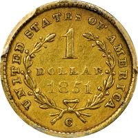 1851-C Gold Dollar ($1) Reverse Image