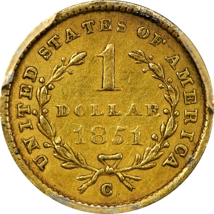 1851-C Gold Dollar ($1) Reverse Image