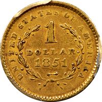 1851 Gold Dollar ($1) Photo 4