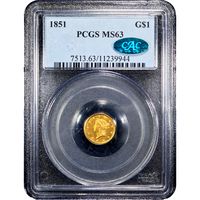 1851 Gold Dollar ($1) Obverse Image