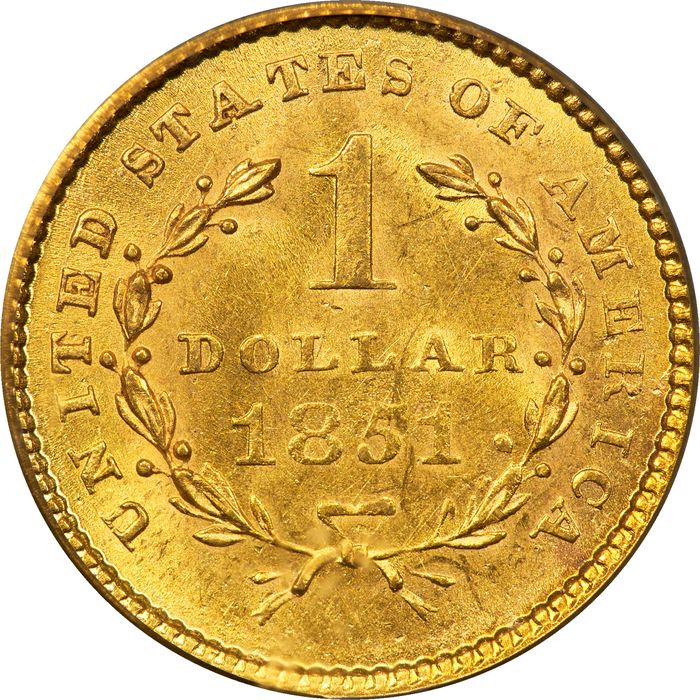 1851 Gold Dollar ($1) Photo 4